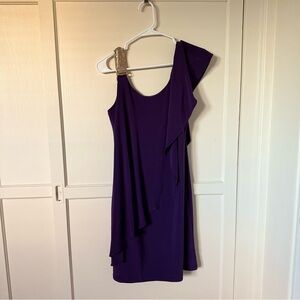 dressbarn One-Shoulder Purple Dress